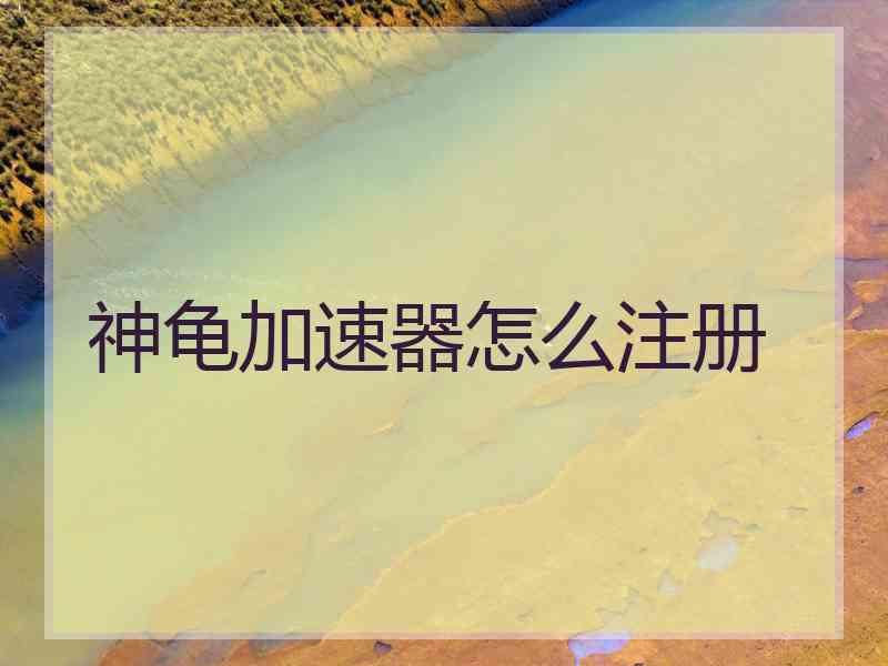 神龟加速器怎么注册